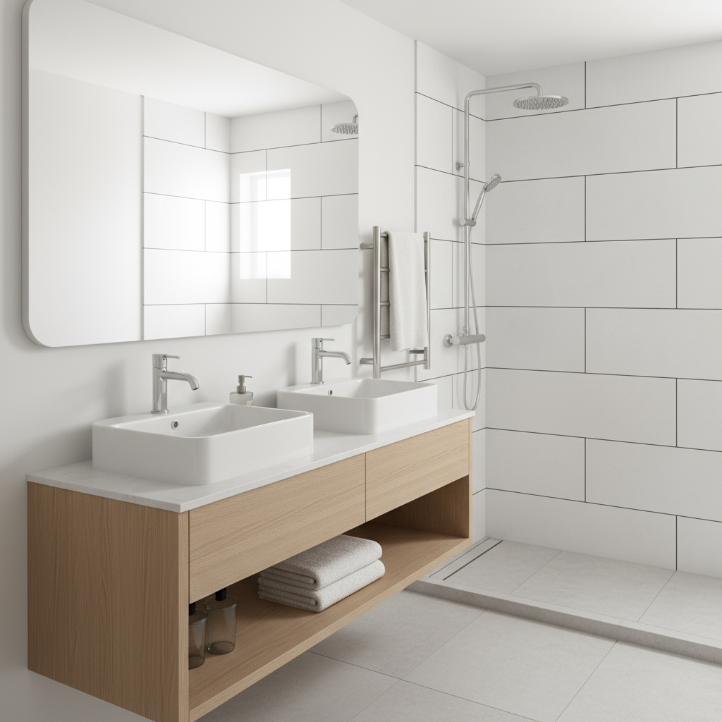 Modernes Badezimmer mit neuen Armaturen