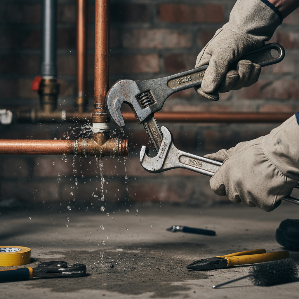 Leckreparatur an Rohrleitung